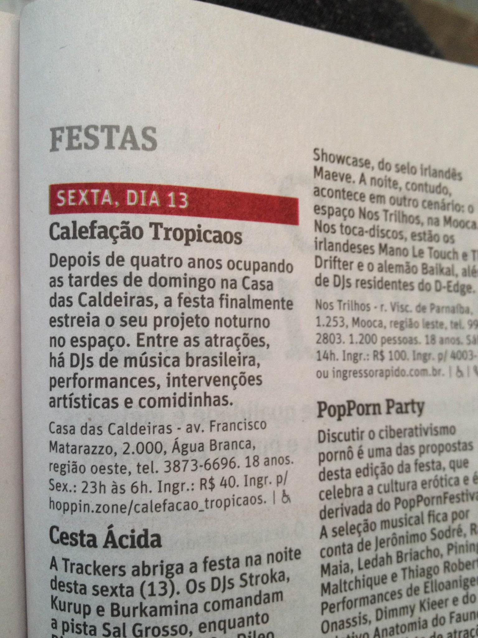 FESTA CALEFAÇÃO TROPICAOS FESTA CALEFAÇÃO TROPICAOS