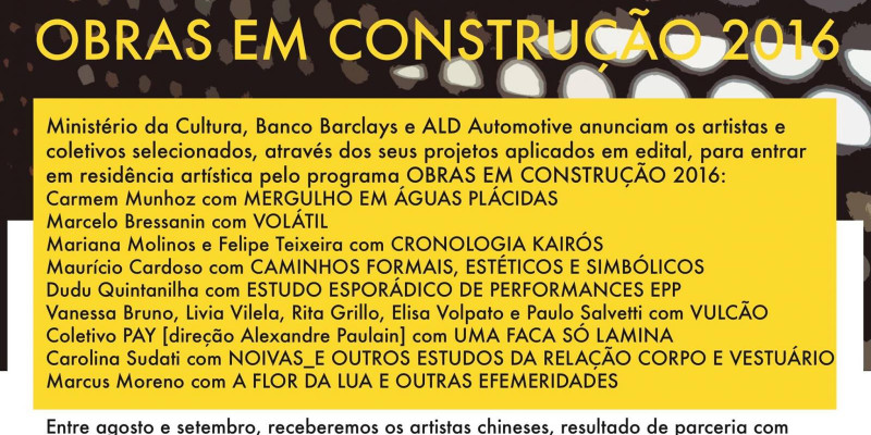 OBRAS EM CONSTRUÇÃO 2016
